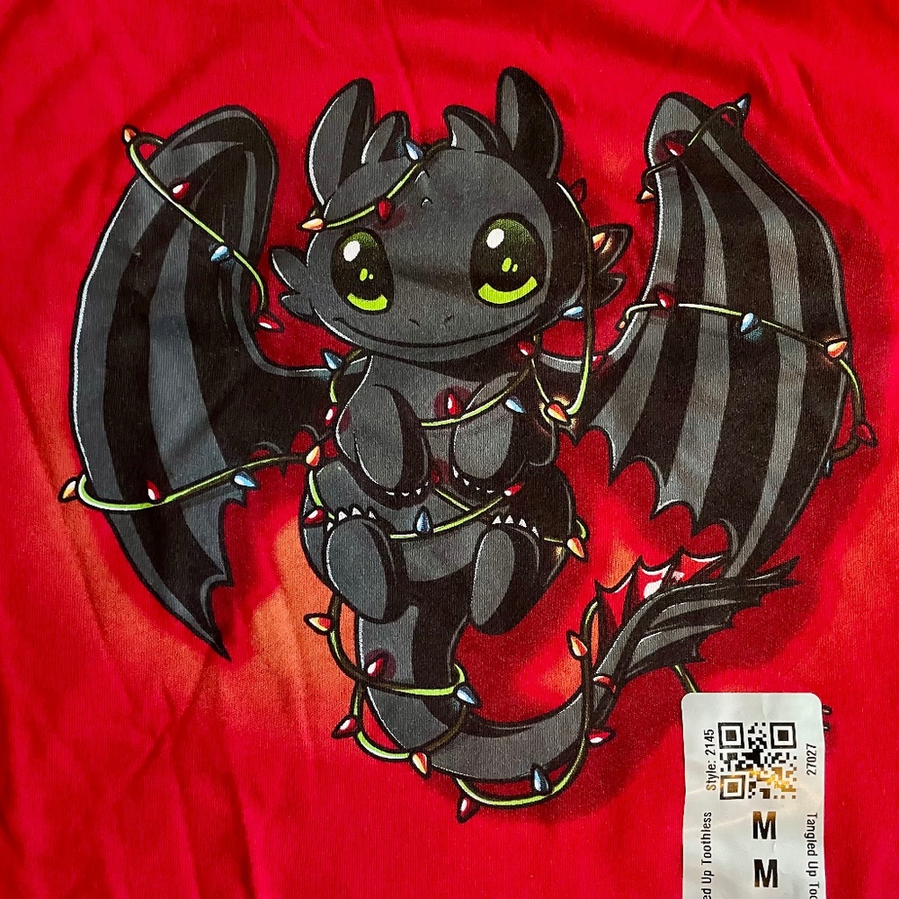 Holiday tee turtle shirt with Toothless